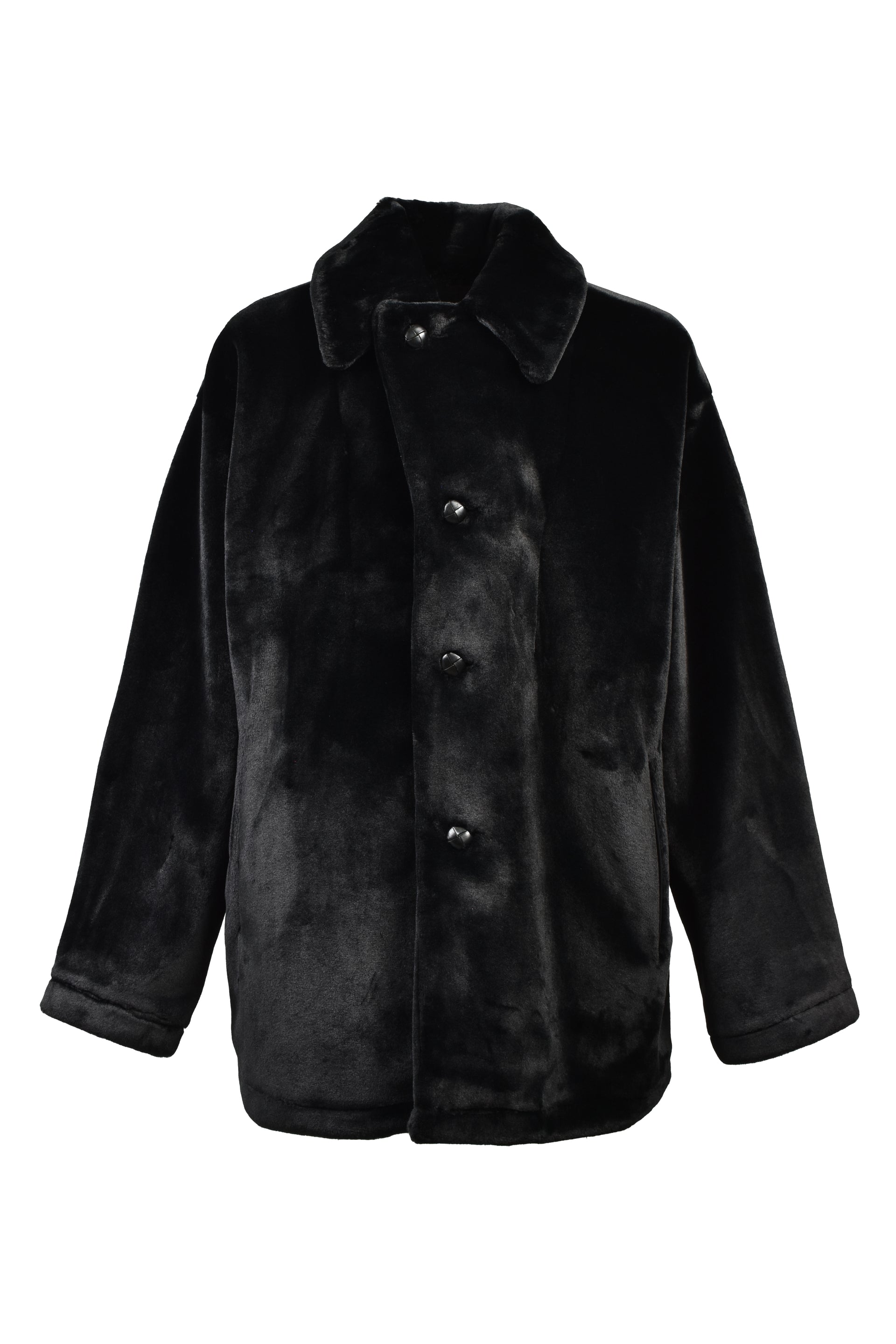 FAUX FUR SACK JACKET / BLK