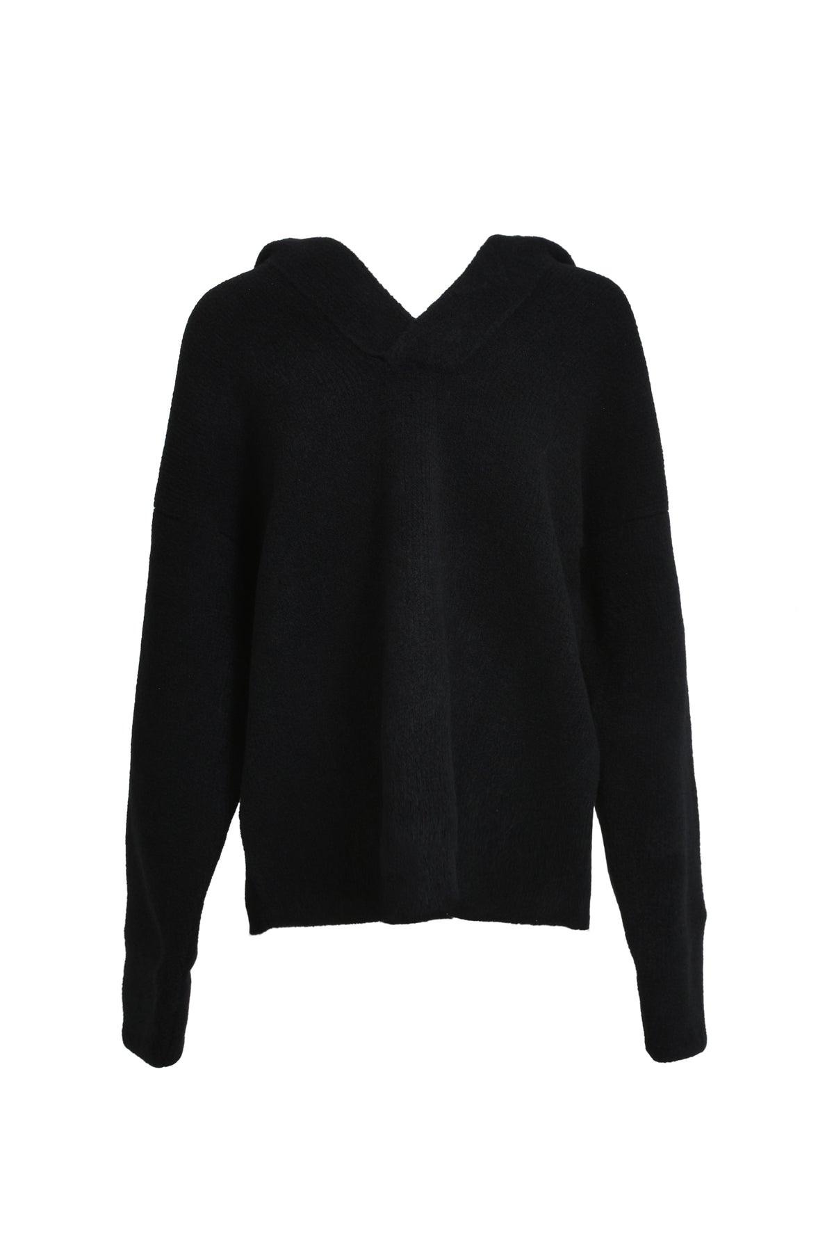 BOUCLE POLO HOODIE / BLK