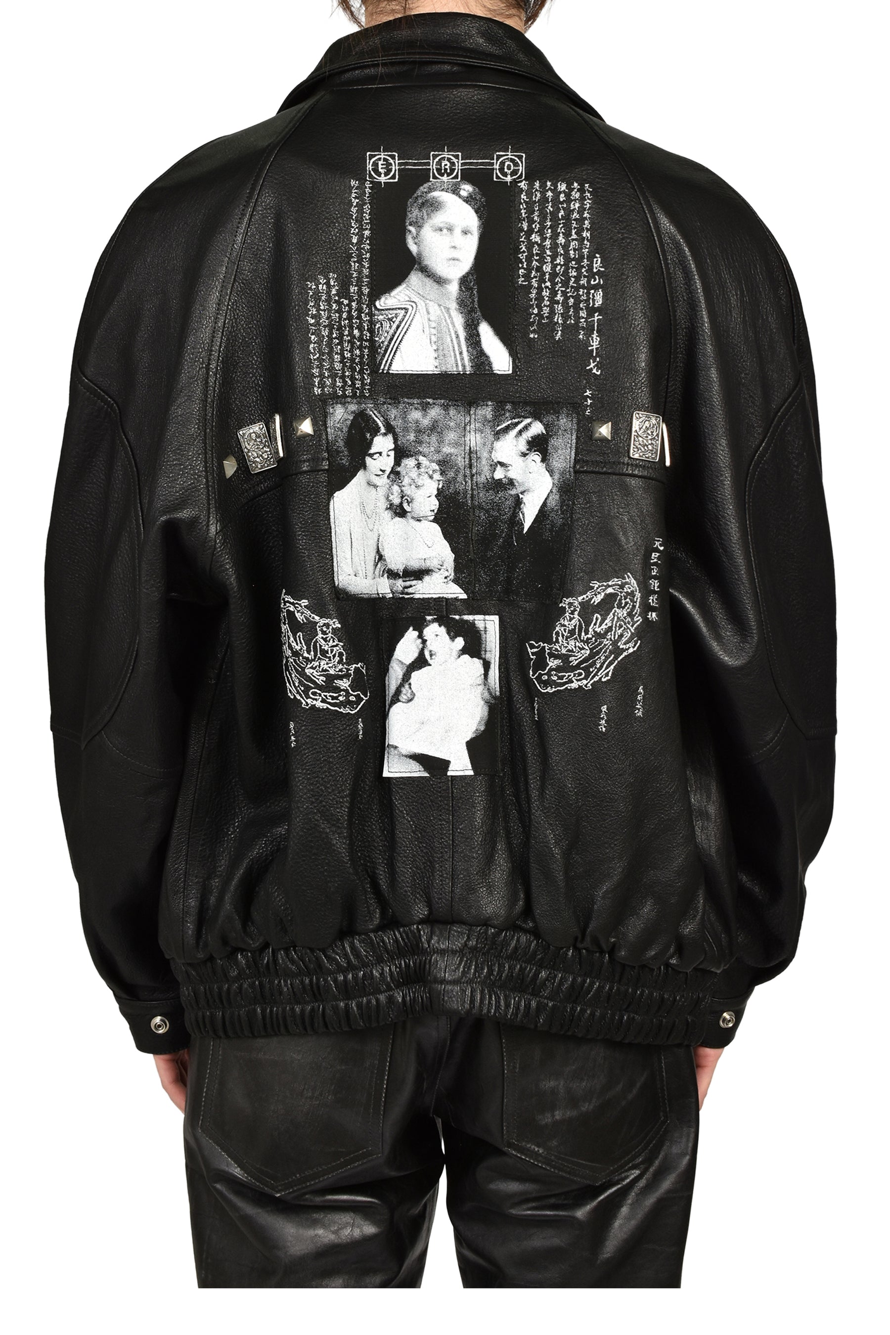 PRINCE PHILLIP’S CHILDHOOD STUDDED LEATHER JACKET / BLK