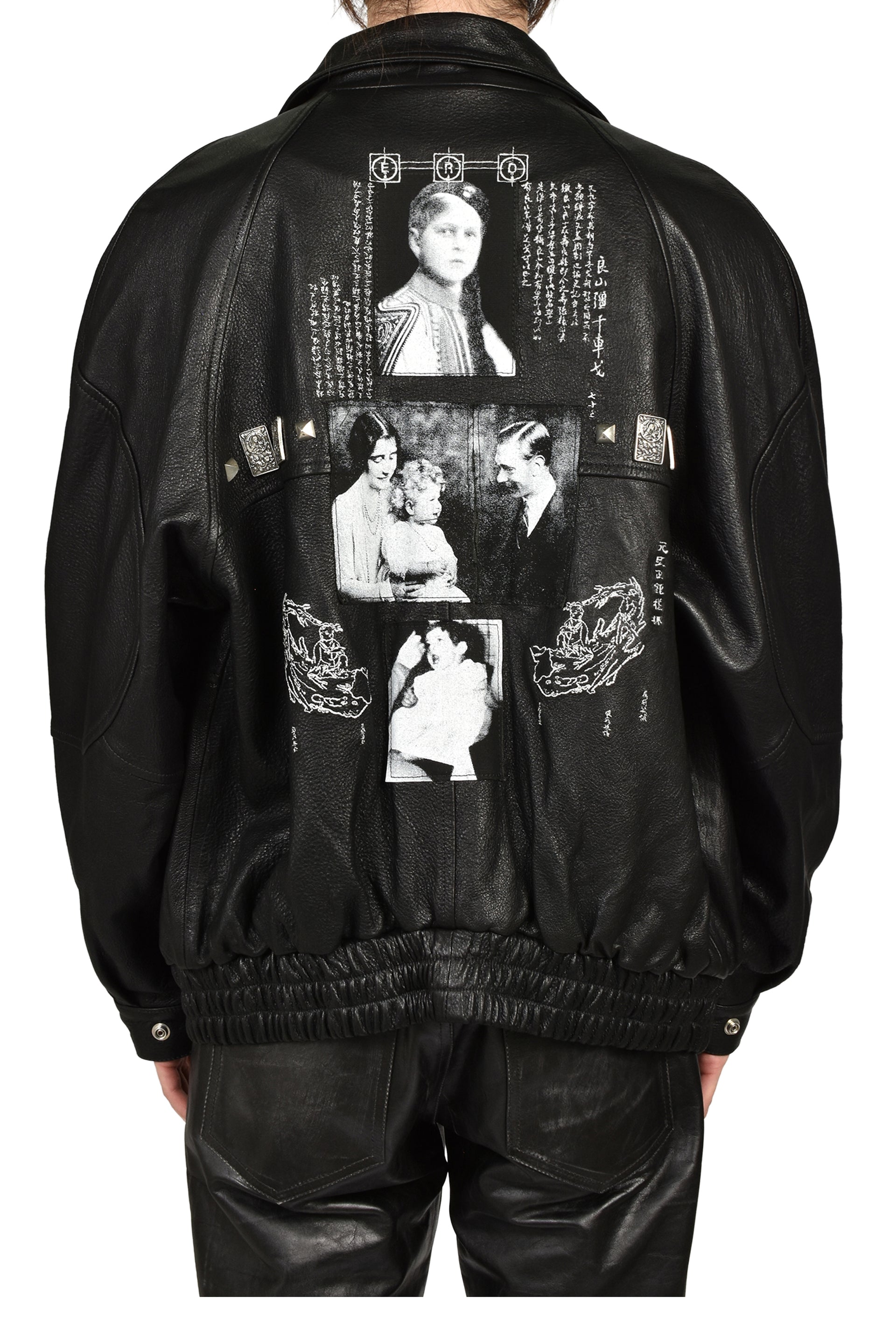 PRINCE PHILLIP’S CHILDHOOD STUDDED LEATHER JACKET / BLK