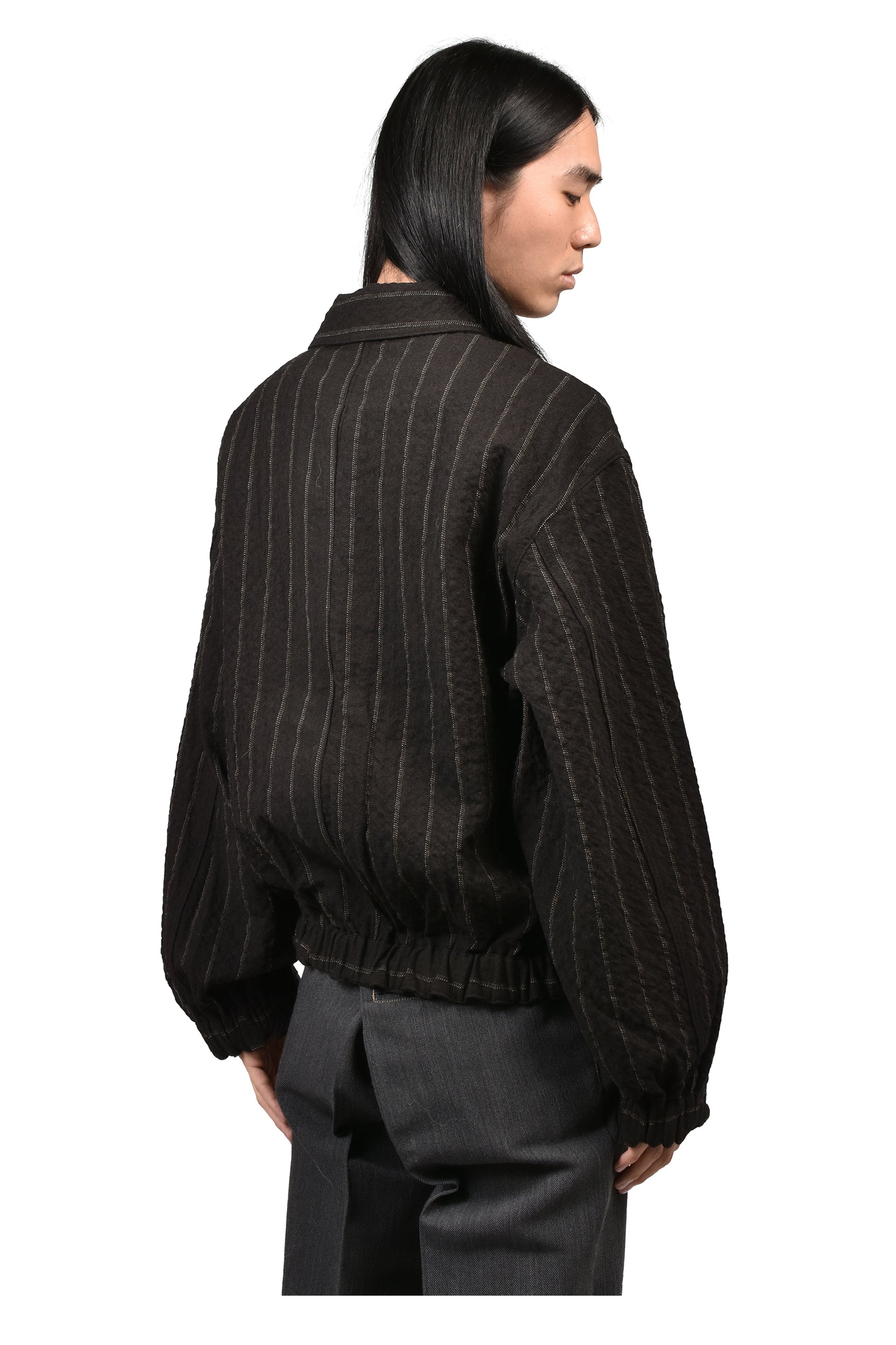 ARES ZIP BLOUSON / BRW STRIPE