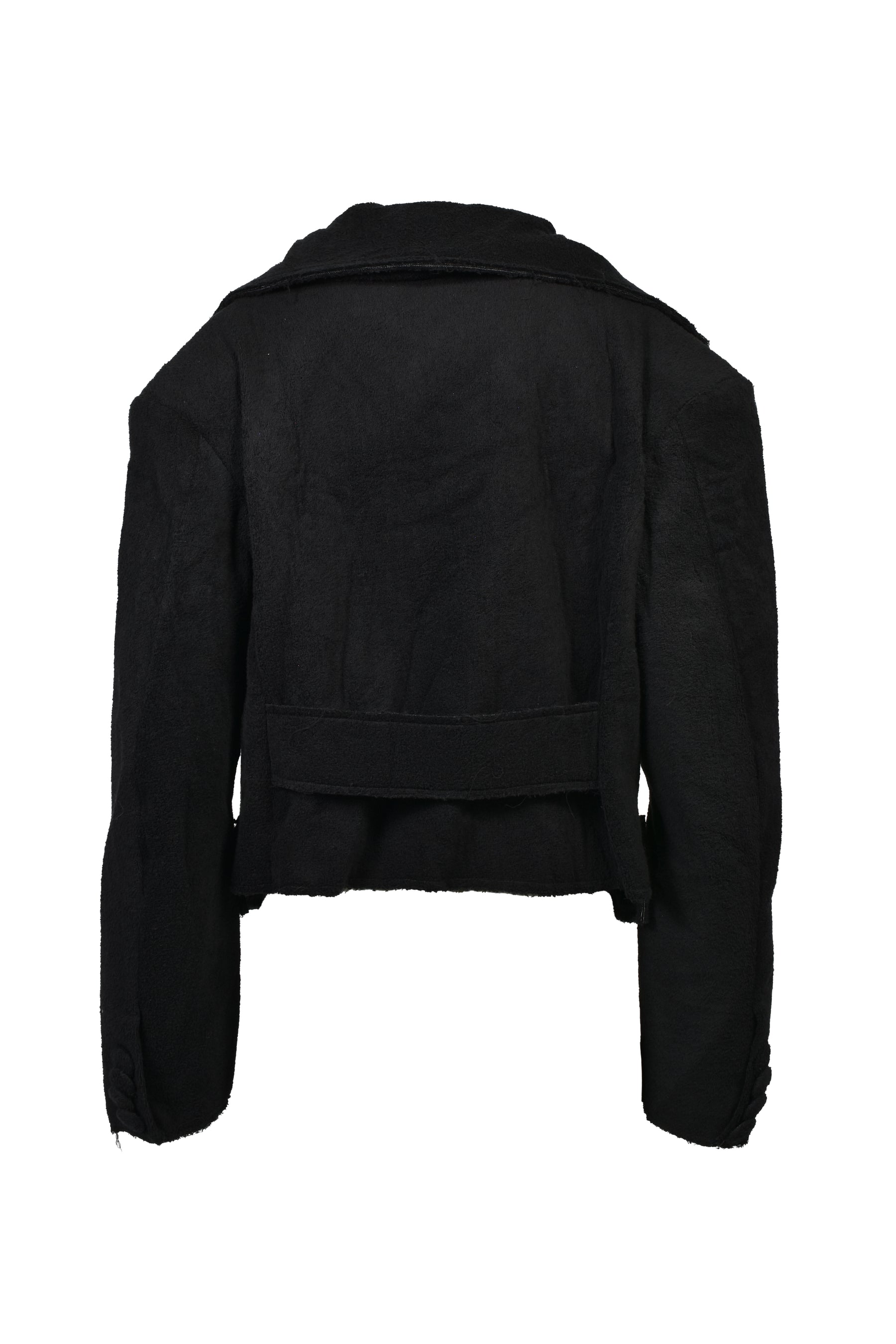TOWEL CROPPED PEACOAT / BLK
