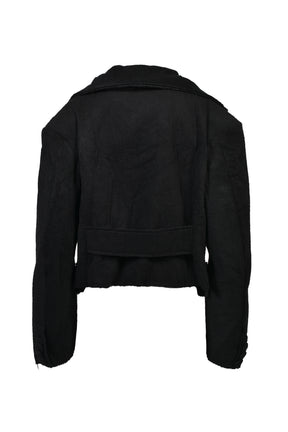 TOWEL CROPPED PEACOAT / BLK