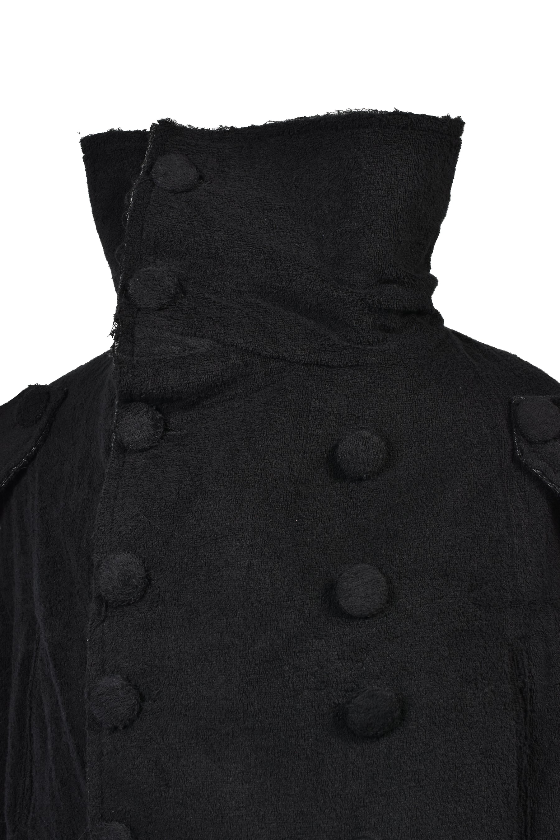 TOWEL CROPPED PEACOAT / BLK