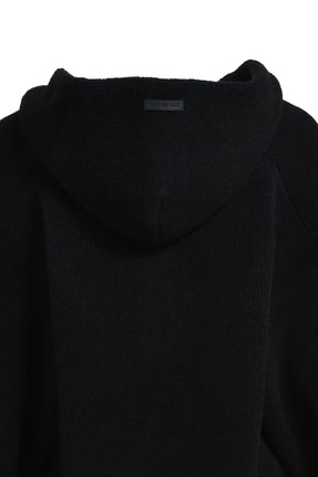 BOUCLE POLO HOODIE / BLK