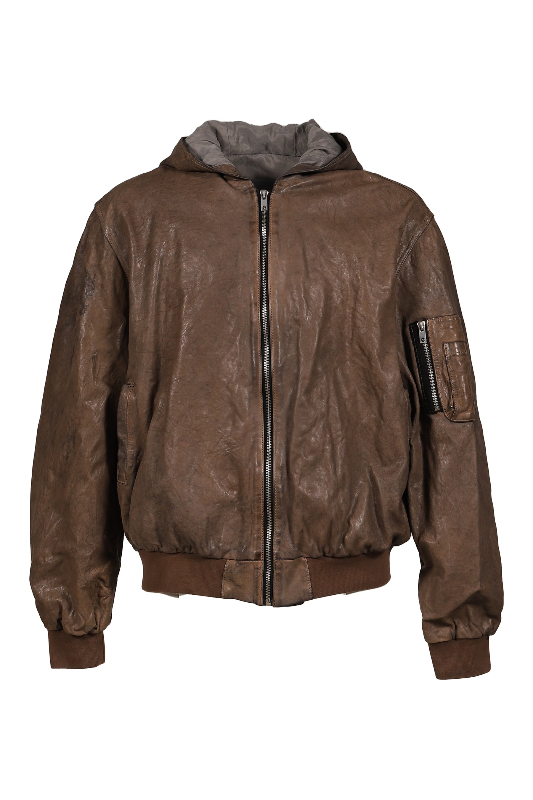 LEATHER BOMBER JACKET / BRW