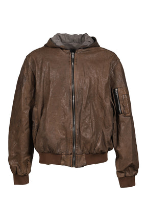 LEATHER BOMBER JACKET / BRW