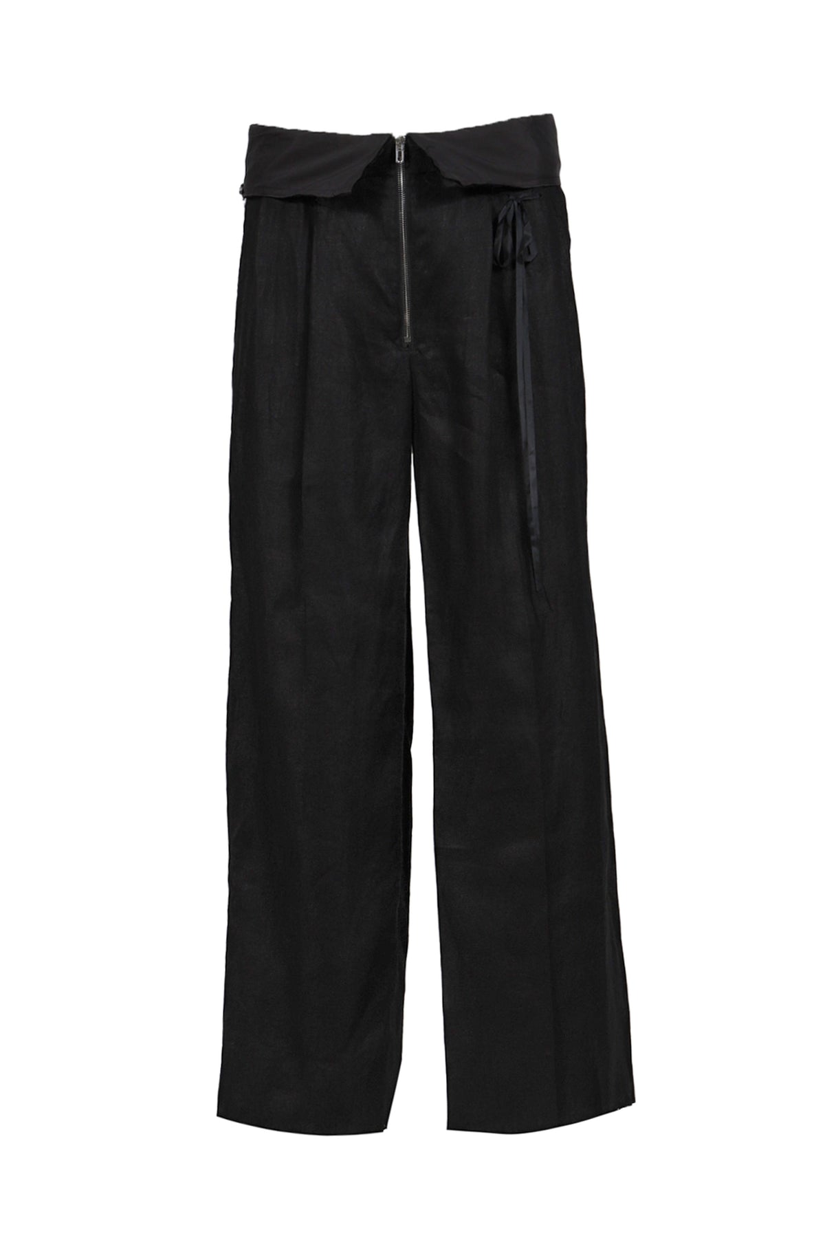 LINEN SLACKS / BLK