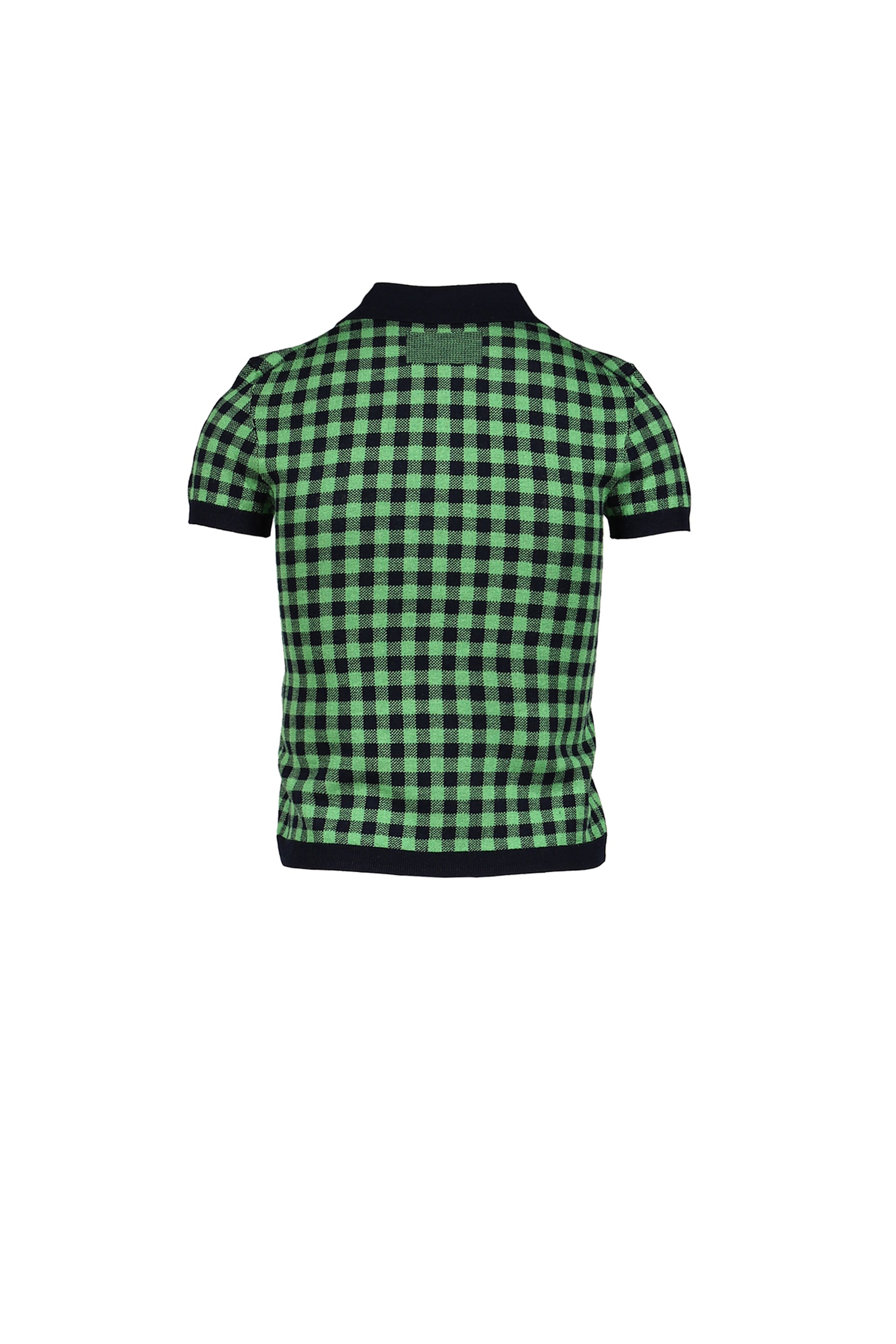 GINGHAM SHRUNKEN POLO / GRN