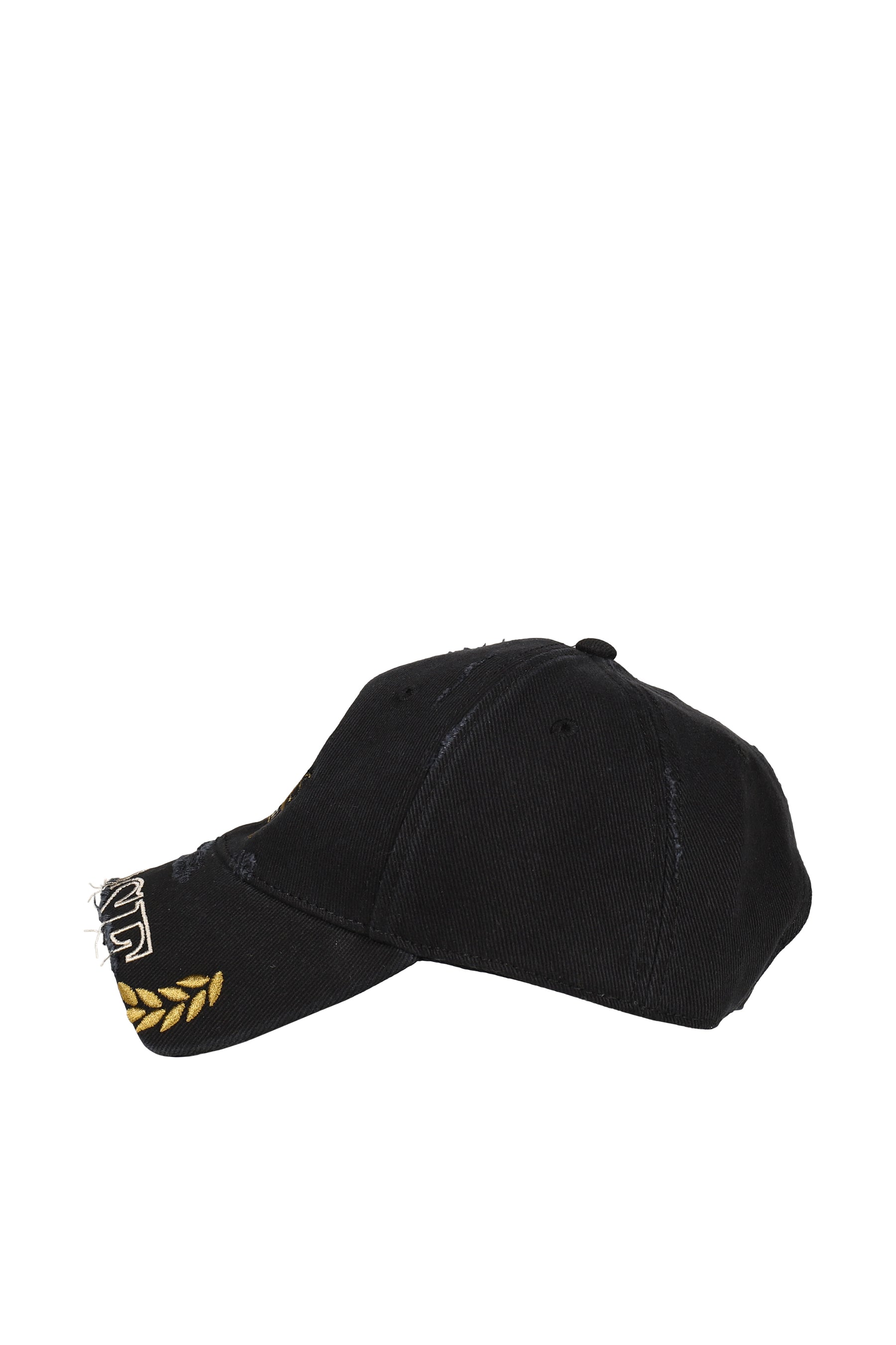 CUT PEAK CAP / BLK WASHED BLK