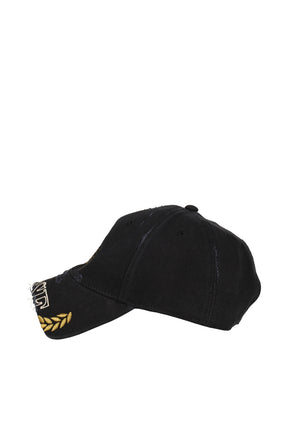 CUT PEAK CAP / BLK WASHED BLK