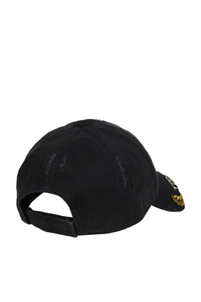 CUT PEAK CAP / BLK WASHED BLK