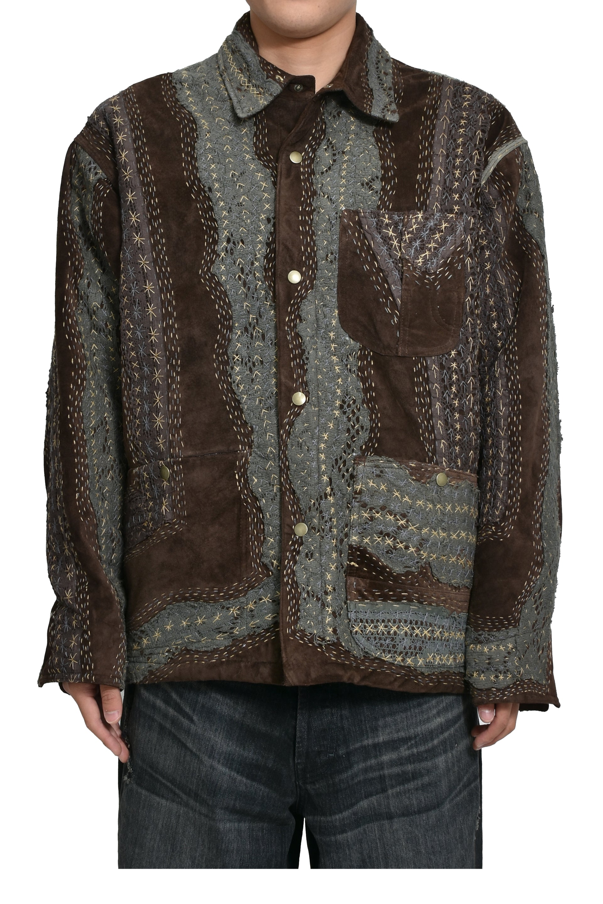 RAIN JACKET WADDED / BRW/GRY LACE