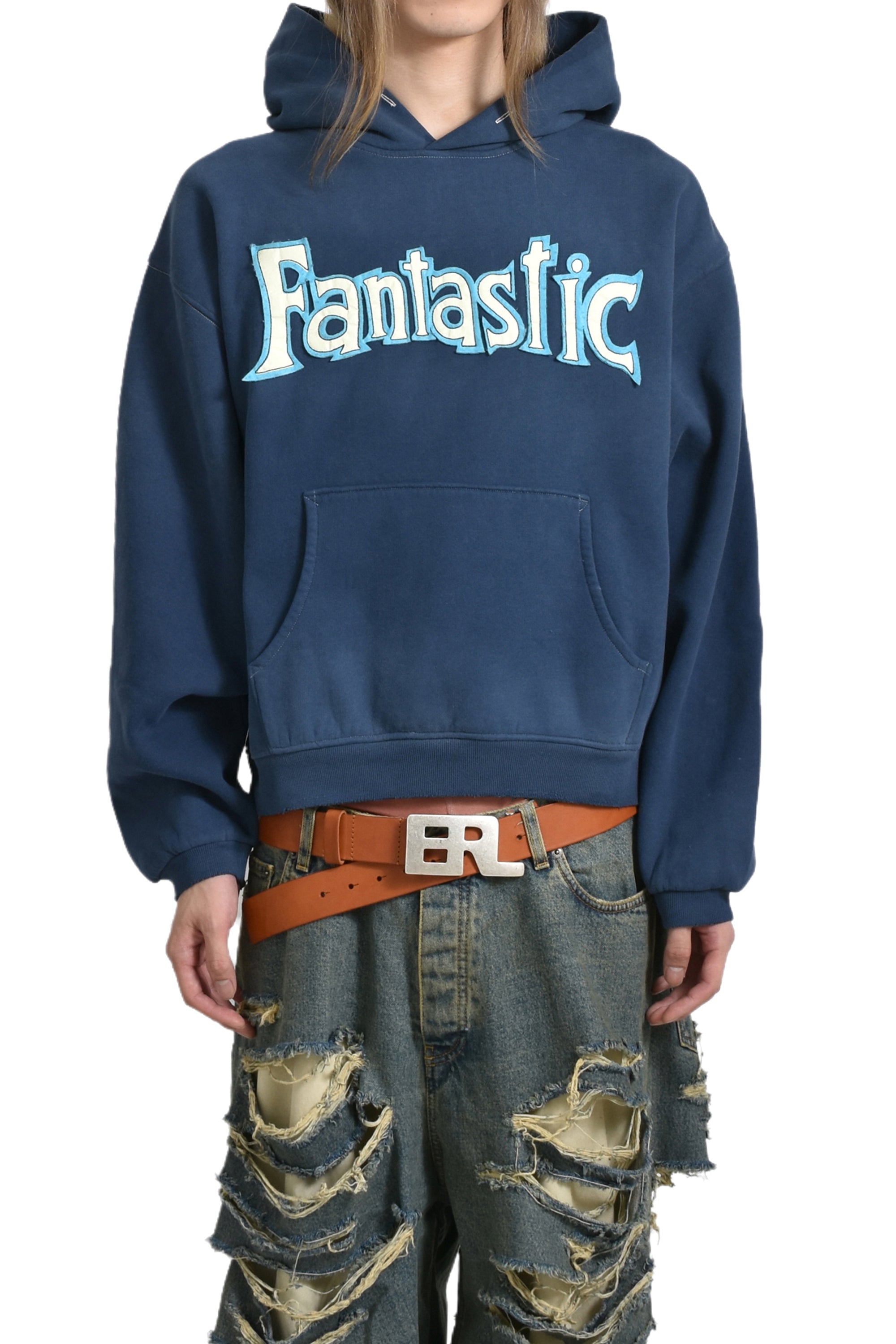 ERL イーアールエル FW24 FANTASTIC HOODIE KNIT / NVY - NUBIAN