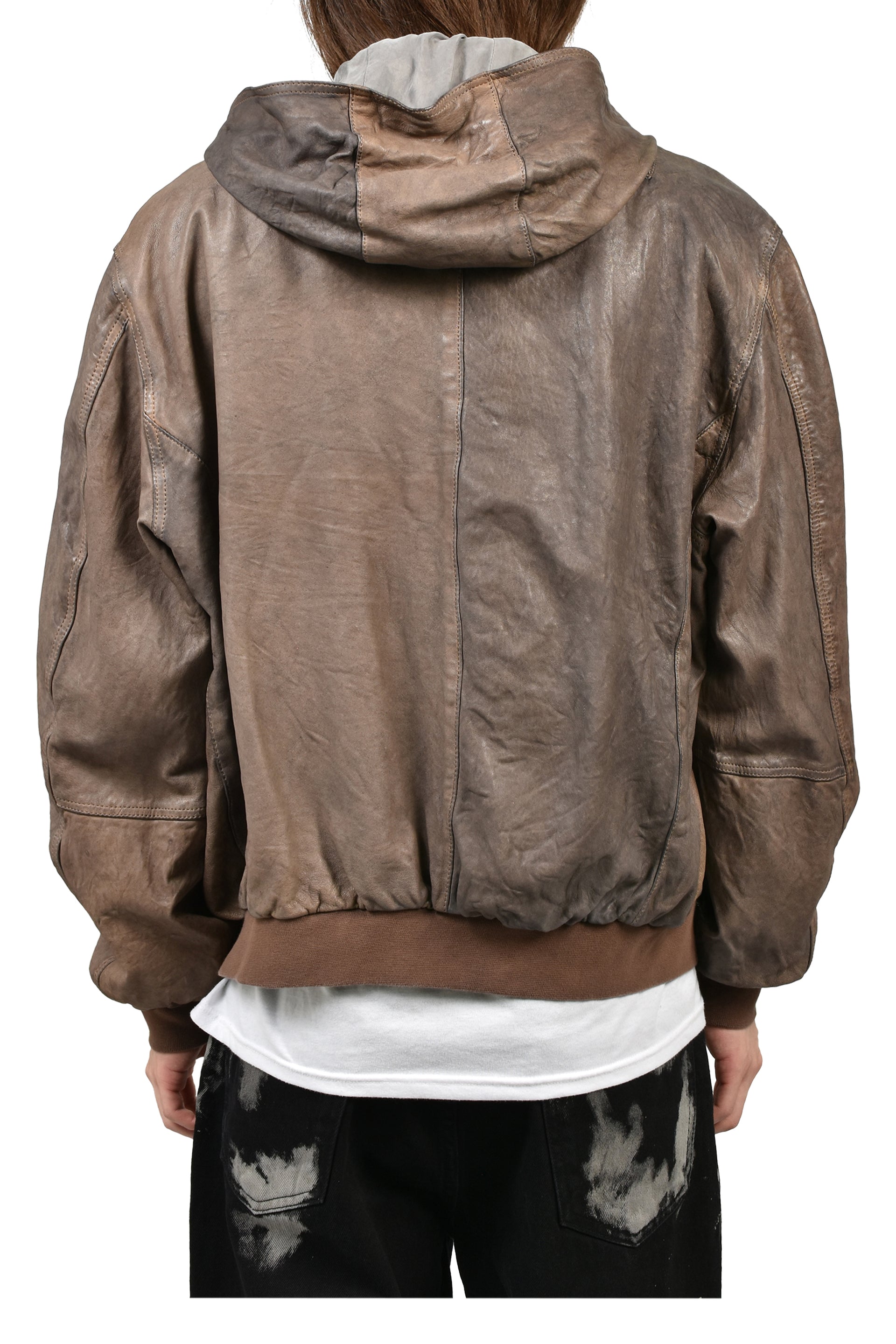 LEATHER BOMBER JACKET / BRW