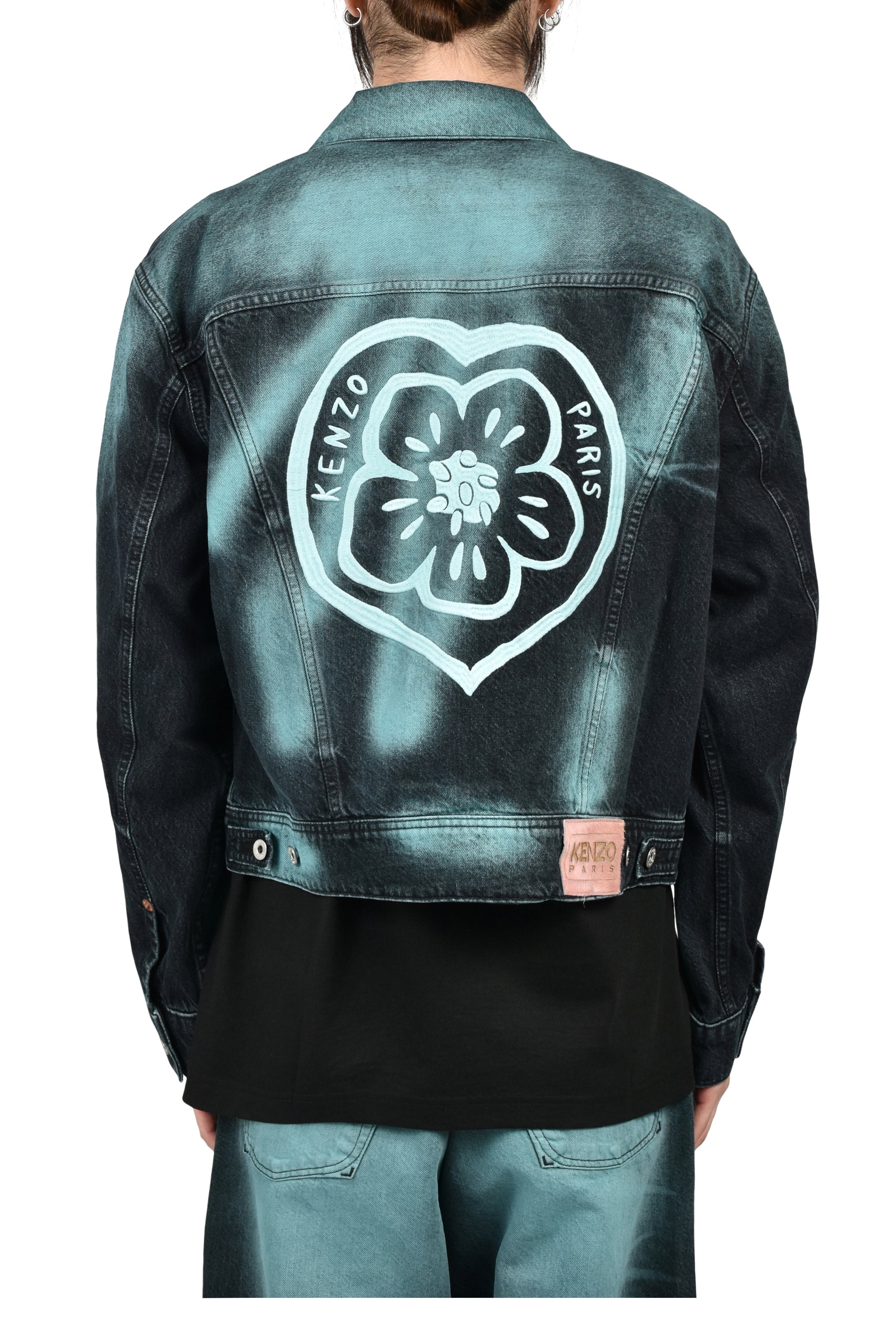 KENZO BOKE HEART OVERSIZE TRUCKER JACKET / GLACIER