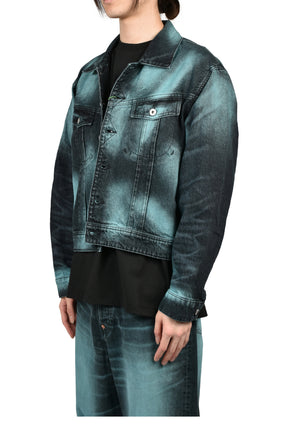 KENZO BOKE HEART OVERSIZE TRUCKER JACKET / GLACIER