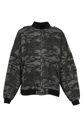 CAMO BOMBER JACKET / WOODLAN CAMO