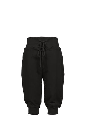LACE-UP CAPRI SWEATS IN BLACK / BLACK