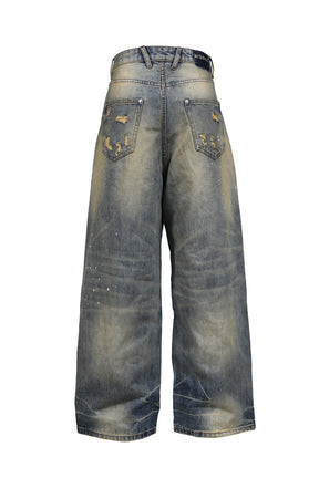 BAGGY DENIM TROUSERS / DIRT DENIM