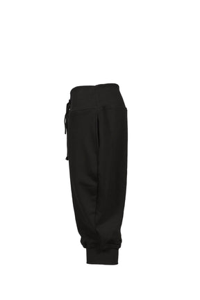 LACE-UP CAPRI SWEATS IN BLACK / BLACK