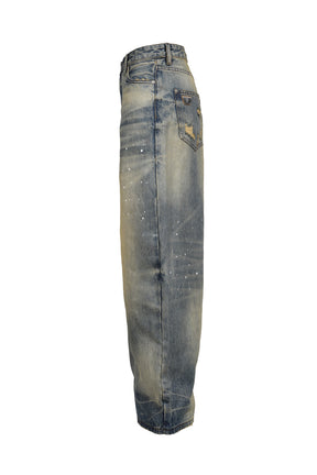 BAGGY DENIM TROUSERS / DIRT DENIM