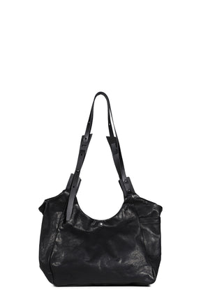 LEATHER SHOULDER BAG / BLK