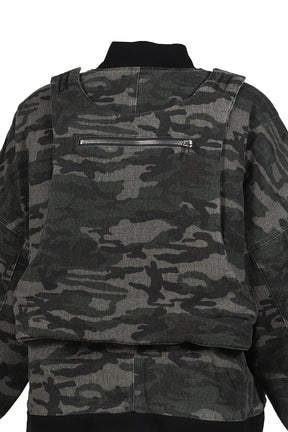 CAMO BOMBER JACKET / WOODLAN CAMO