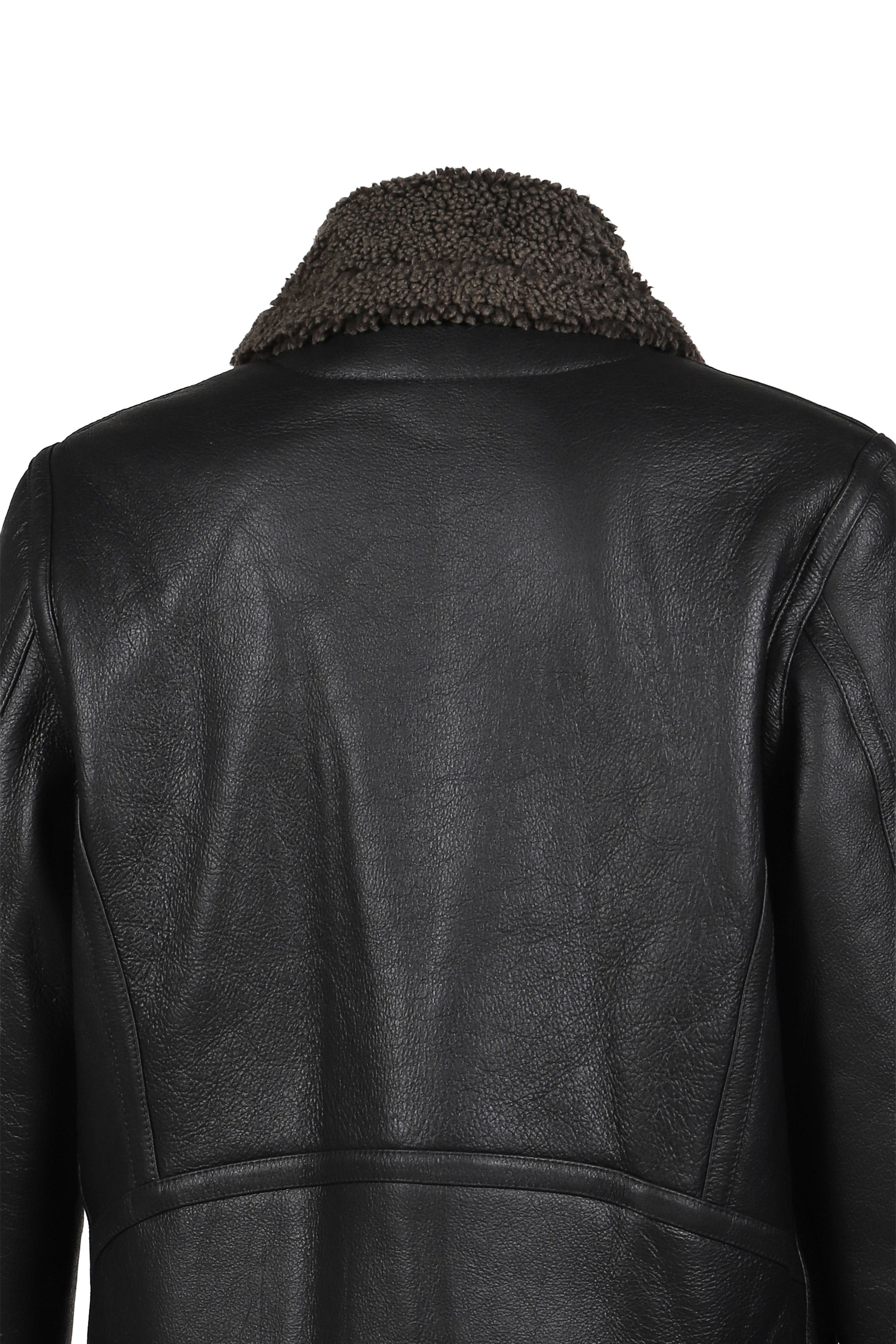 SERBIAN SHEARLING ZIP JACKET / BLK GRY
