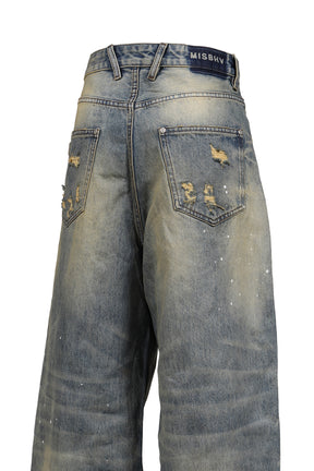 BAGGY DENIM TROUSERS / DIRT DENIM