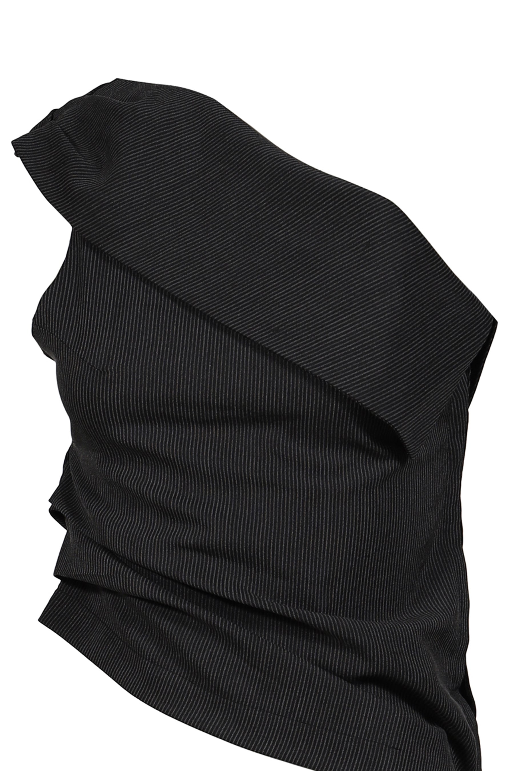 UNBALANCE SHOULDER BLOUSE / STRIPE BLK