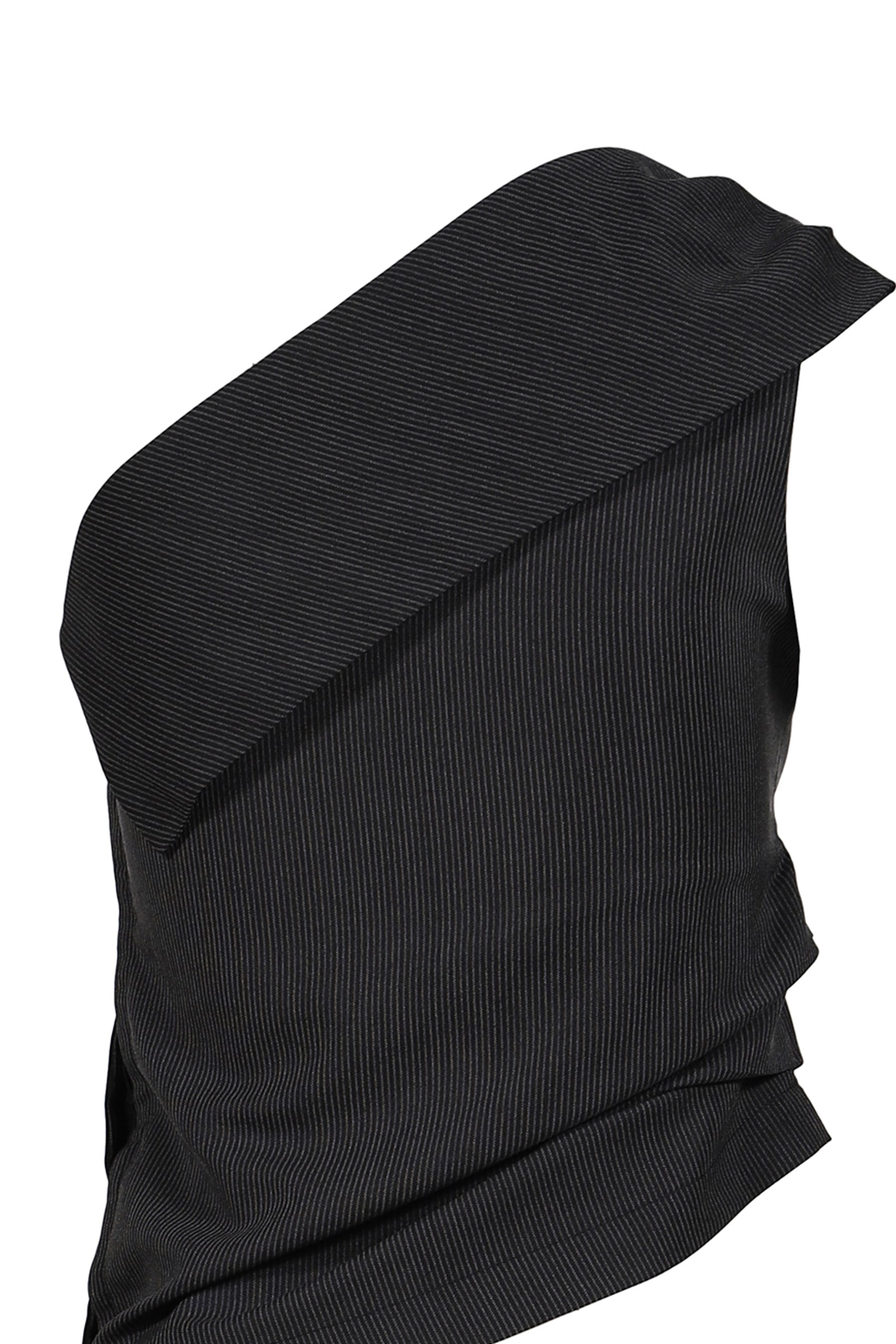 UNBALANCE SHOULDER BLOUSE / STRIPE BLK
