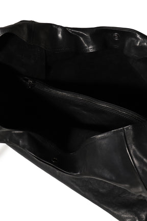 LEATHER SHOULDER BAG / BLK