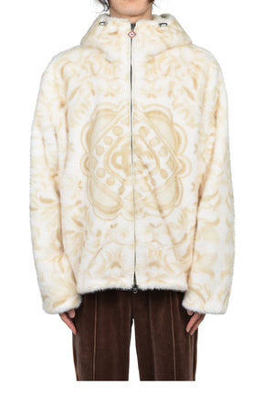 FAUX FUR HOODIE / WHT