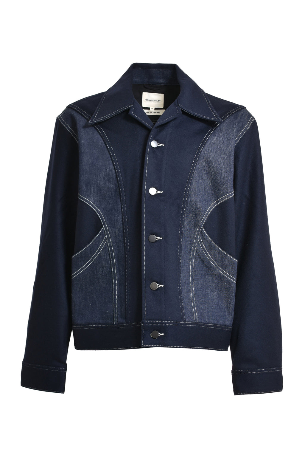 Kenzo Men's Mixed Pinstripe Denim Workwear Jacket
