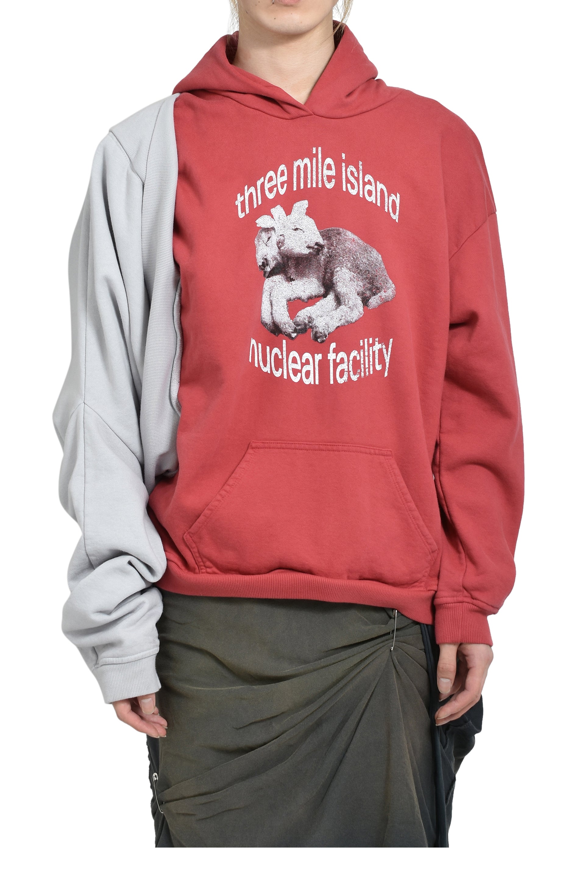 BURNT GRAFT HOODIE / RED GRY