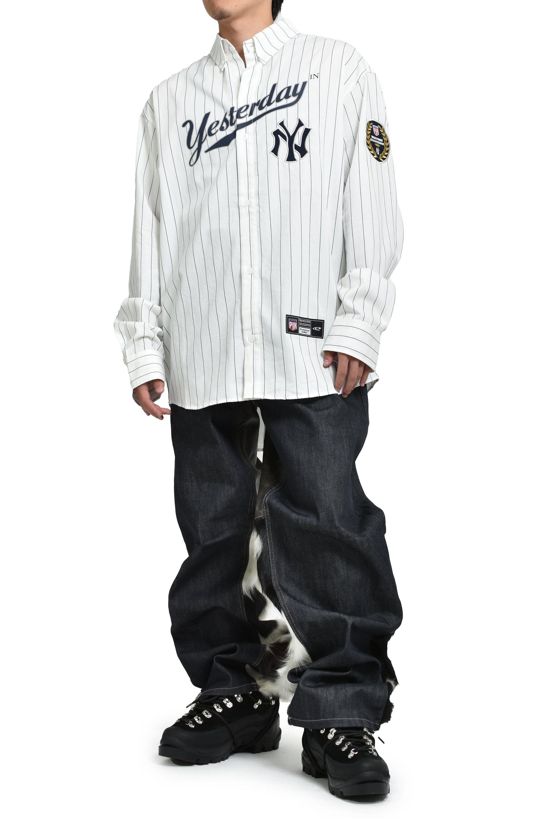 BASEBALL STRIPE SHIRTS / WHT