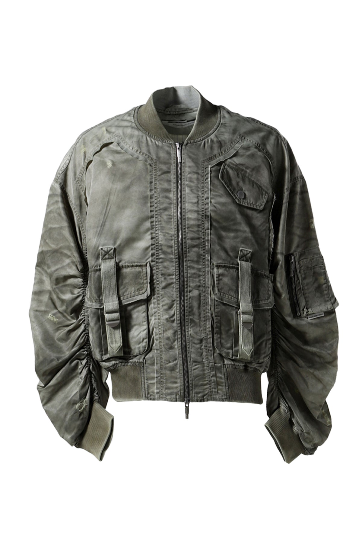 SANDWASHED NYLON BOMBER / SANDWASHED OLV-GRN