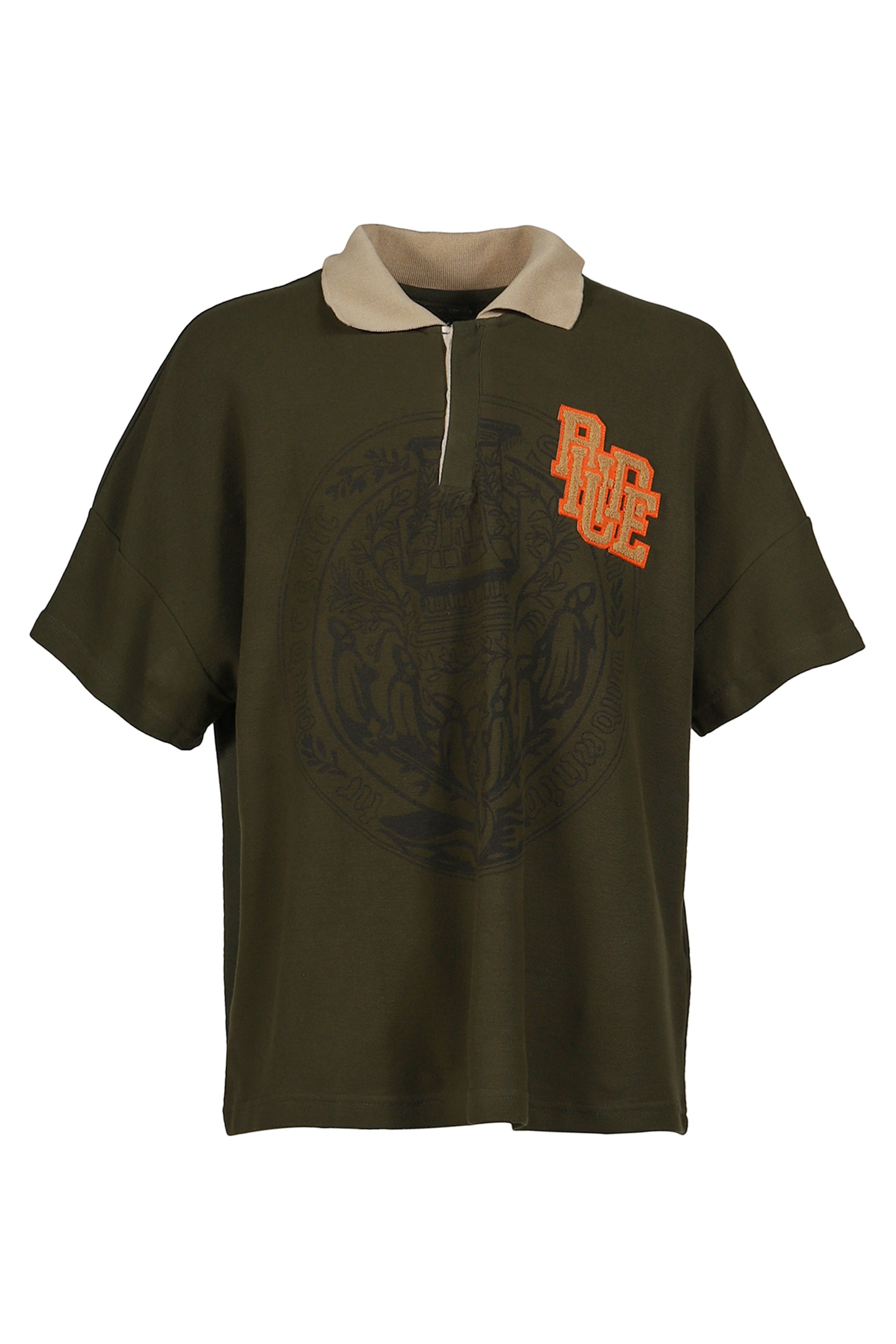 Rhude SCRAMBLE LOGO STAMP POLO / GRN