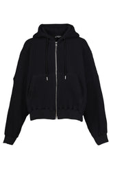WAFFLE ZIP-UP HOODIE / BLK
