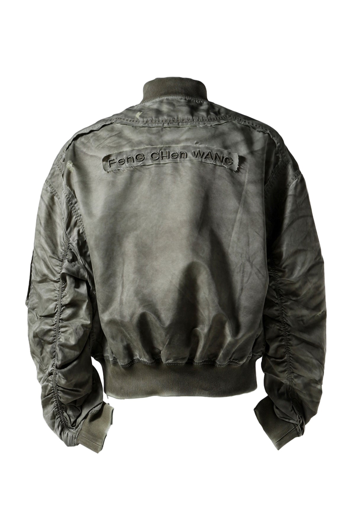 SANDWASHED NYLON BOMBER / SANDWASHED OLV-GRN