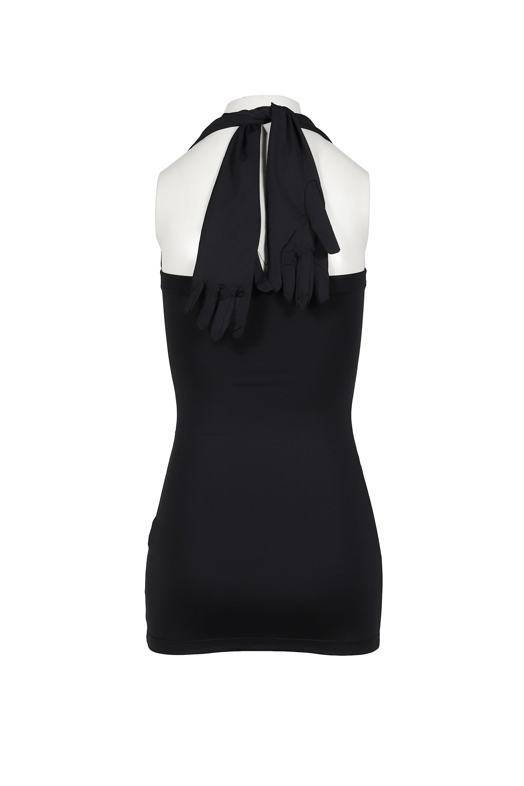 VETEMENTS FW25 STYLING HALTER MINI DRESS / BLACK - NUBIAN VETEMENTS FW25 STYLING HALTER MINI DRESS / BLACK - NUBIAN