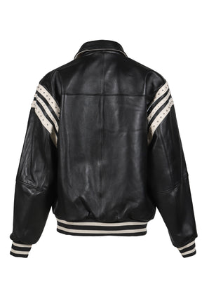 ENCRUSTED VARSITY JACKET / BLK