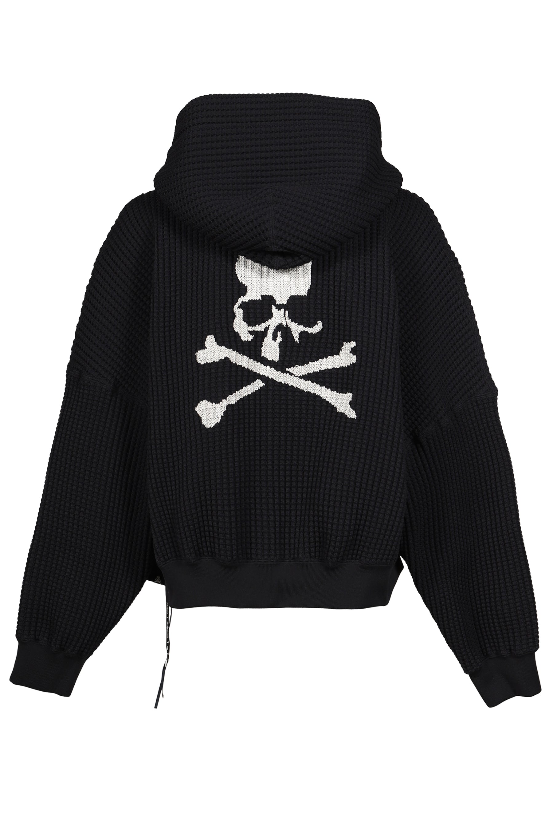 WAFFLE ZIP-UP HOODIE / BLK