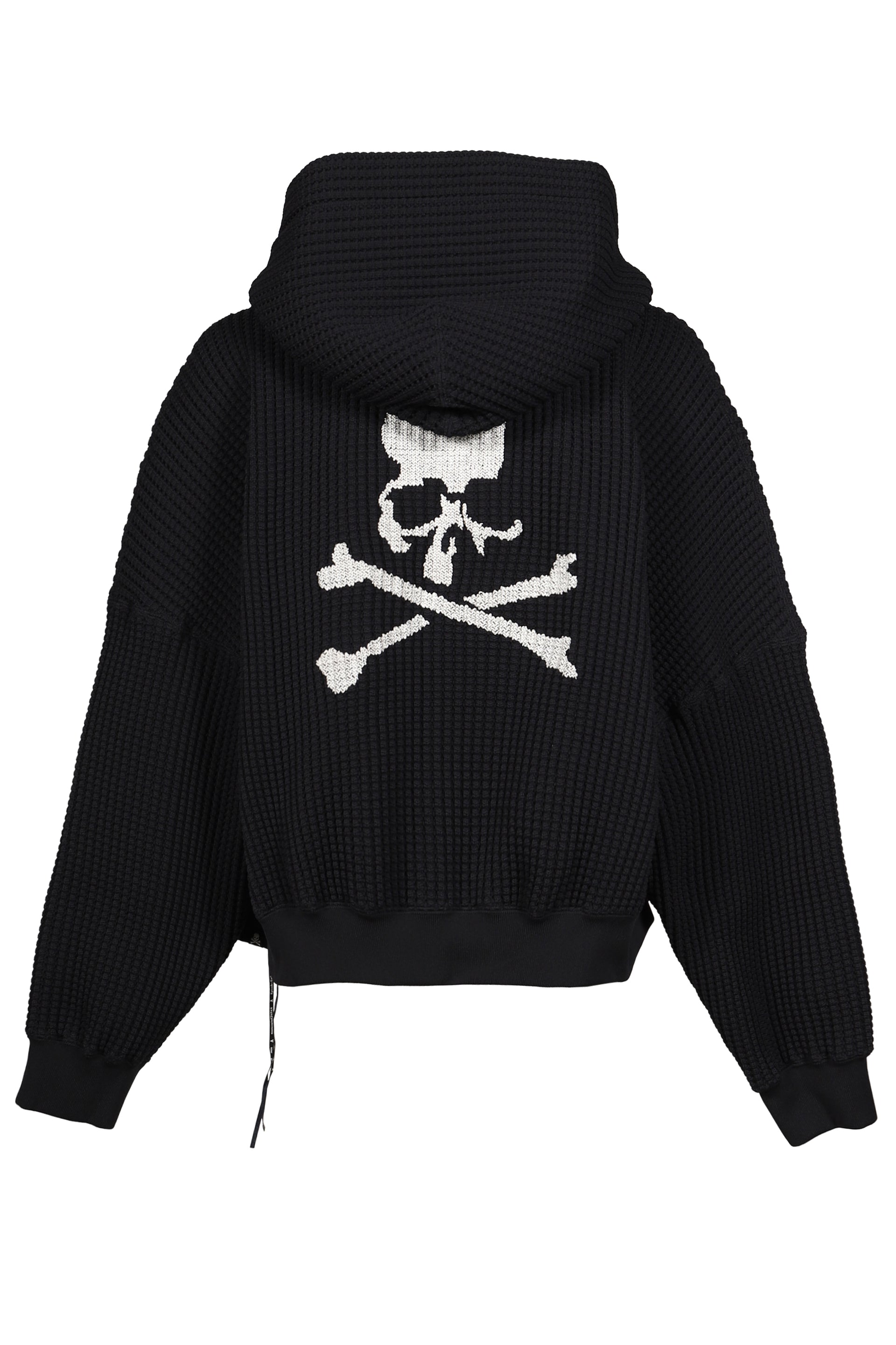 WAFFLE ZIP-UP HOODIE / BLK