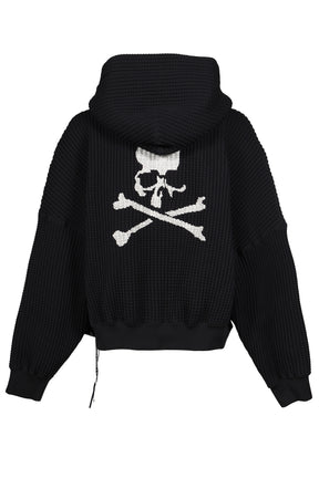 WAFFLE ZIP-UP HOODIE / BLK