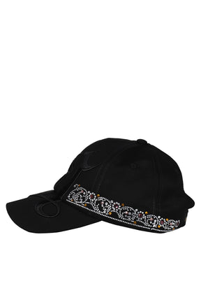 RHINESTONE TIARA CAP / BLK
