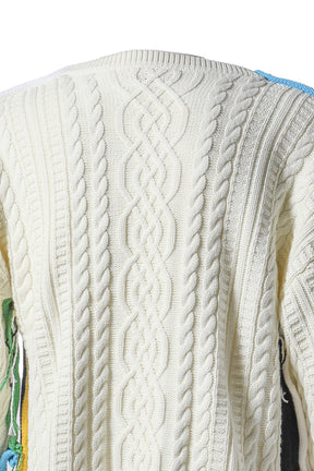 PATCH CABLE KNIT JUMPER / MULTI