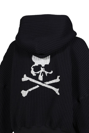 WAFFLE ZIP-UP HOODIE / BLK