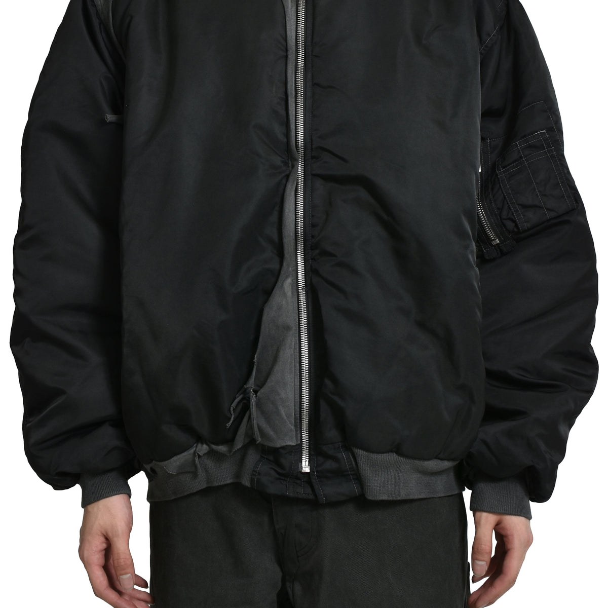 ジャケット・アウター Alexander digenova FW25 CUT OUT BOMBER ALEXANDER DIGENOVA FW25 CUT OUT BOMBER / BLACK OIL WASH - NUBIAN